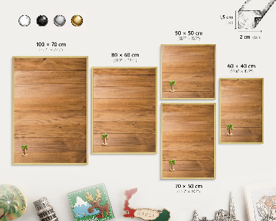Magnettafel für Urlaubsmagnete in Goldrahmen Holzstruktur