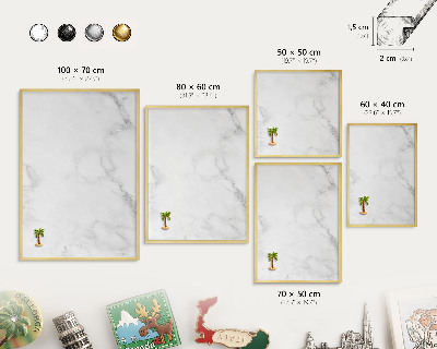 Magnettafel dekorativ bedruckt mit goldenem Rahmen Eleganter Marmor