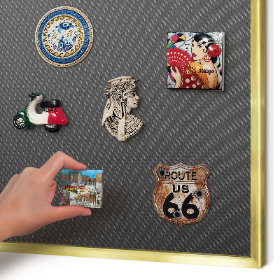Magnettafel für Urlaubsmagnete in Goldrahmen Geometrische Textur