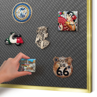 Magnettafel für Urlaubsmagnete in Goldrahmen Geometrische Textur