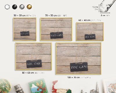 Magnettafel für Urlaubsmagnete in Goldrahmen Motivation jeden Tag