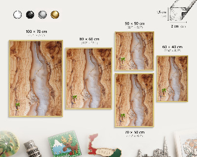 Magnettafel dekorativ bedruckt mit goldenem Rahmen Eleganz aus Holz