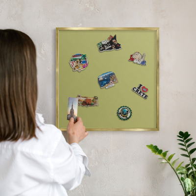 Magnettafel dekorativ bedruckt mit goldenem Rahmen Grüner Vintage-Stil
