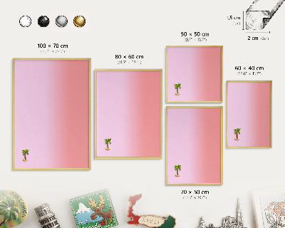 Magnettafel für Urlaubsmagnete in Goldrahmen Feiner Gradient