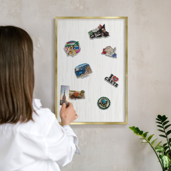 Magnettafel dekorativ bedruckt mit goldenem Rahmen Harmonie der Linien