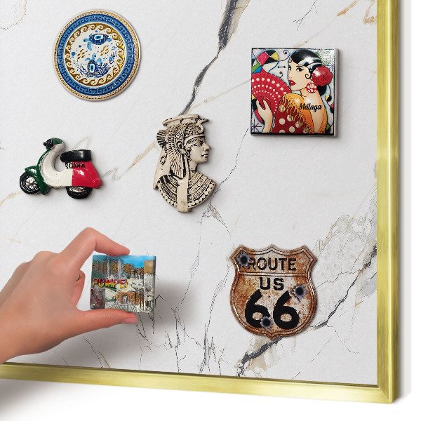Magnettafel dekorativ bedruckt mit goldenem Rahmen Moderne Eleganz