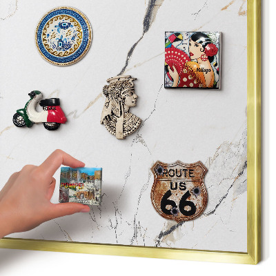 Magnettafel dekorativ bedruckt mit goldenem Rahmen Moderne Eleganz