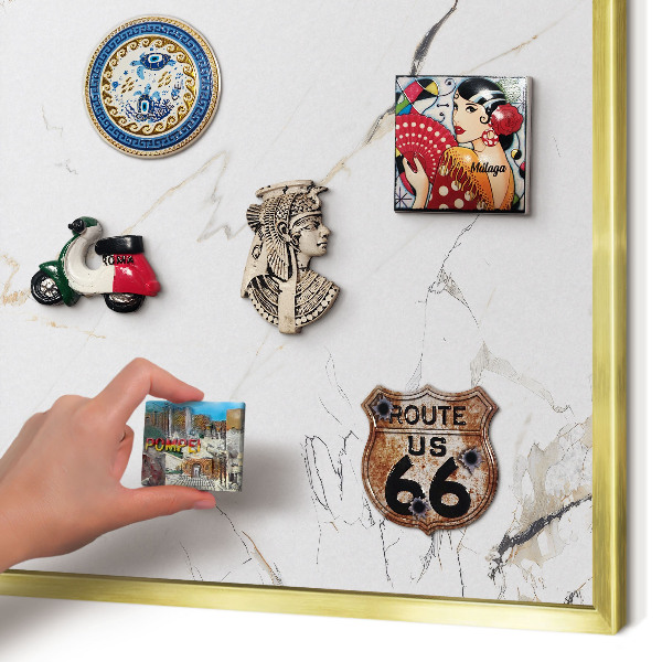 Magnettafel dekorativ bedruckt mit goldenem Rahmen Moderne Eleganz