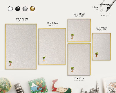 Magnettafel dekorativ bedruckt mit goldenem Rahmen Cremige Textur