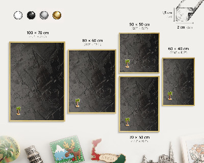 Magnettafel dekorativ bedruckt mit goldenem Rahmen Strukturiertes Schwarz