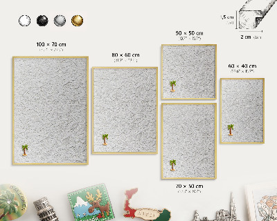 Magnettafel für Urlaubsmagnete in Goldrahmen Durchbrochene Eleganz