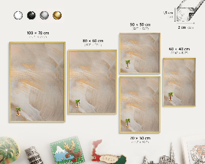Magnettafel für Urlaubsmagnete in Goldrahmen Elegante Abstraktion
