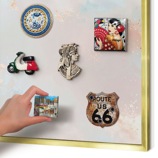 Magnettafel dekorativ bedruckt mit goldenem Rahmen Pastellharmonie