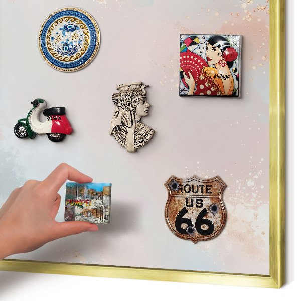 Magnettafel dekorativ bedruckt mit goldenem Rahmen Pastellharmonie