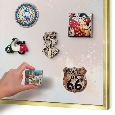 Magnettafel dekorativ bedruckt mit goldenem Rahmen Pastellharmonie