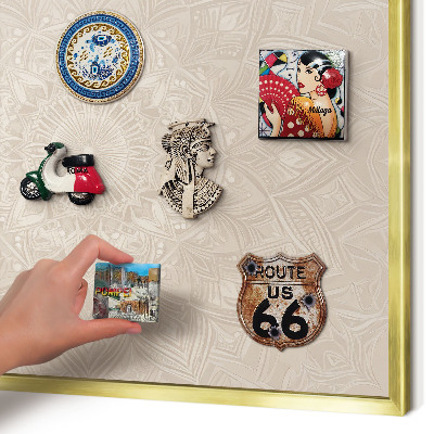 Magnettafel dekorativ bedruckt mit goldenem Rahmen Dekorative Mandala