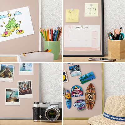 Magnettafel dekorativ bedruckt mit goldenem Rahmen Beige-Rosa