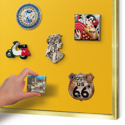Magnettafel dekorativ bedruckt mit goldenem Rahmen Leuchtendes Orange