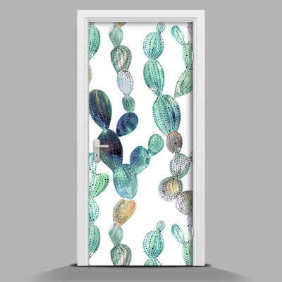 Selbstklebende Türposter Kaktusmuster