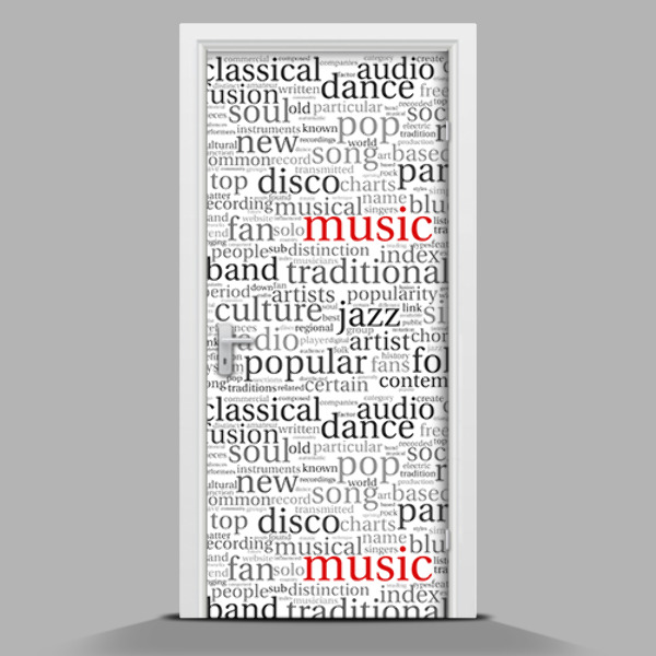 Selbstklebende Türposter Typografie