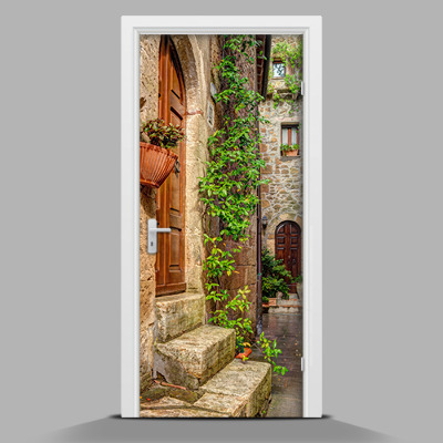 Selbstklebende Türposter Ein charmantes Mietshaus