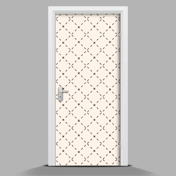 Türtapete selbstklebend Gestrichelte Quadrate