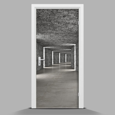Selbstklebende Türposter In einem Steingebäude