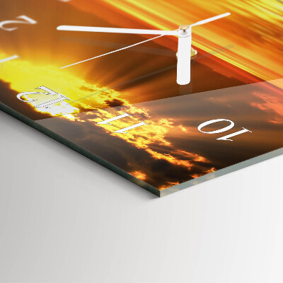 Wanduhr quadratisch Sonnenuntergang