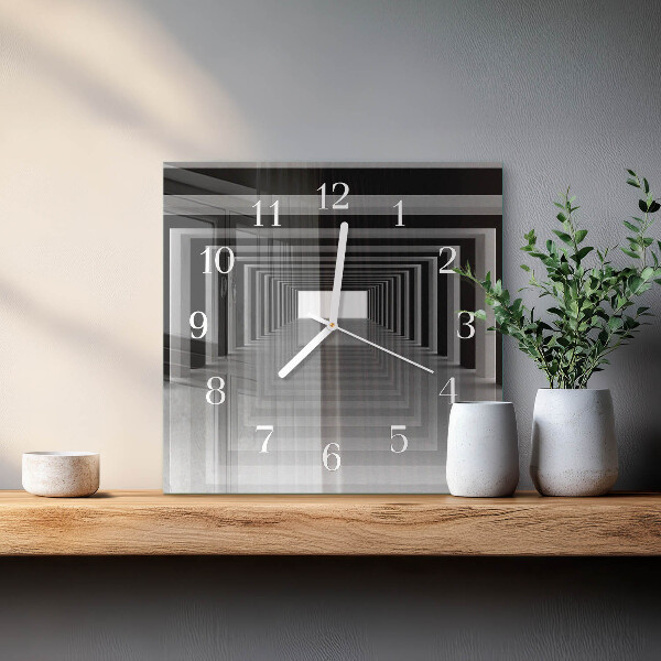 Wanduhr quadratisch 3D-Tunnel