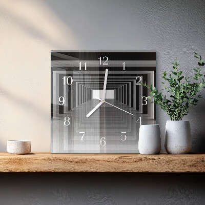 Wanduhr quadratisch 3D-Tunnel