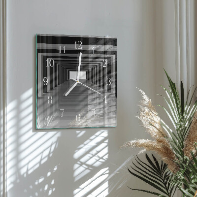 Wanduhr quadratisch 3D-Tunnel