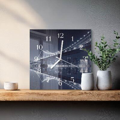 Wanduhr quadratisch Brücke