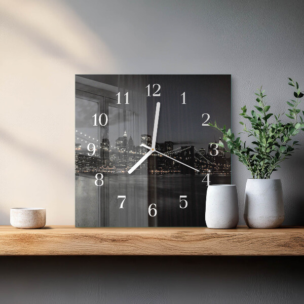 Wanduhr quadratisch Horizontale Brücke