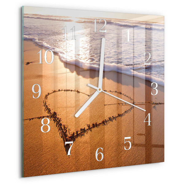 Wanduhr quadratisch Herz des Strandes