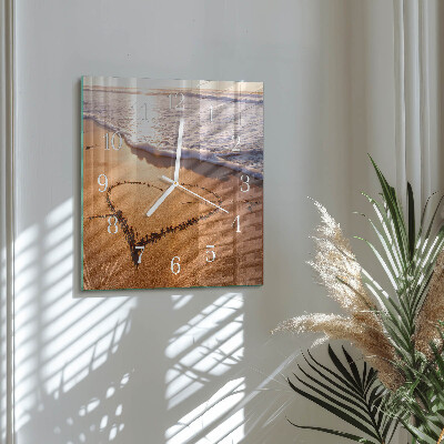 Wanduhr quadratisch Herz des Strandes