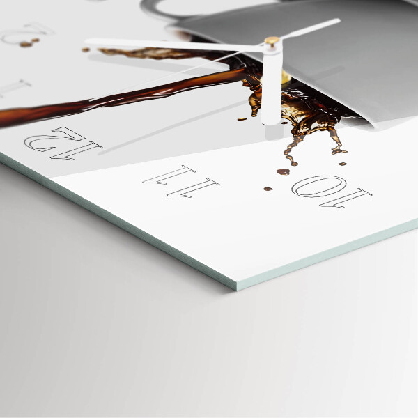 Wanduhr quadratisch Tasse Kaffee