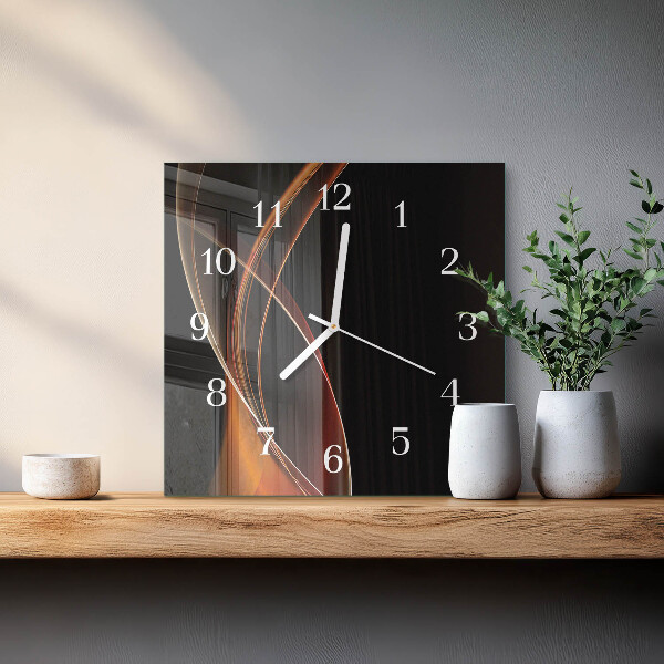 Wanduhr quadratisch Abstrakte Linien