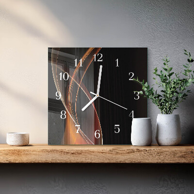 Wanduhr quadratisch Abstrakte Linien