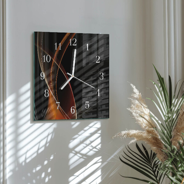 Wanduhr quadratisch Abstrakte Linien