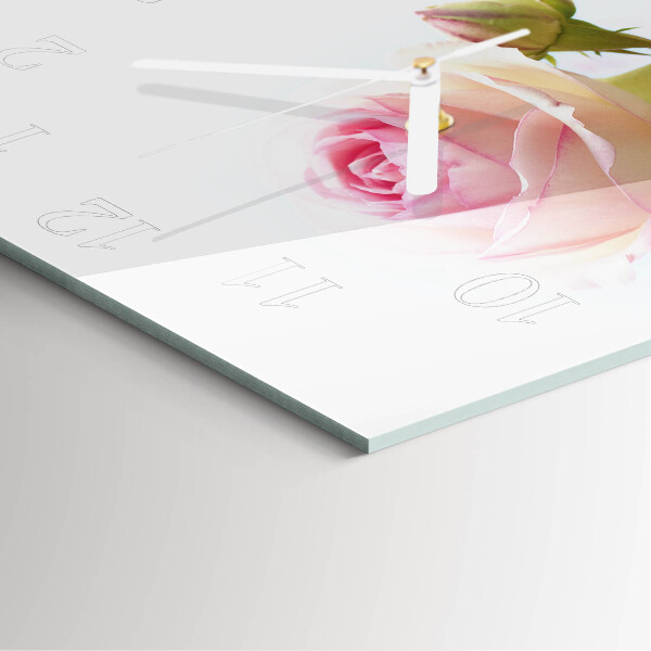 Wanduhr quadratisch Rose