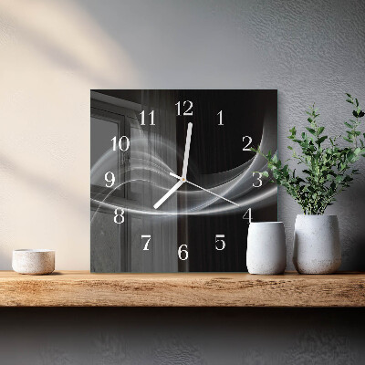 Wanduhr quadratisch Abstrakte Linien