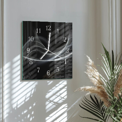 Wanduhr quadratisch Abstrakte Linien