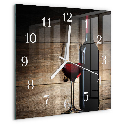 Wanduhr quadratisch Wein