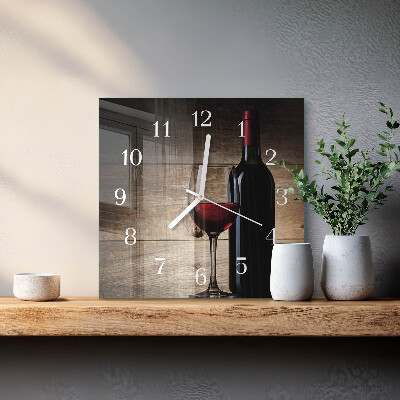 Wanduhr quadratisch Wein