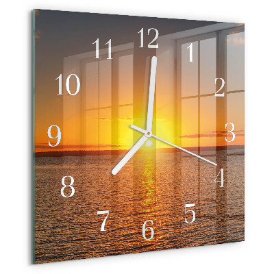 Wanduhr quadratisch Sonnenuntergang