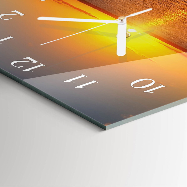 Wanduhr quadratisch Sonnenuntergang