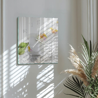 Wanduhr quadratisch Orchidee