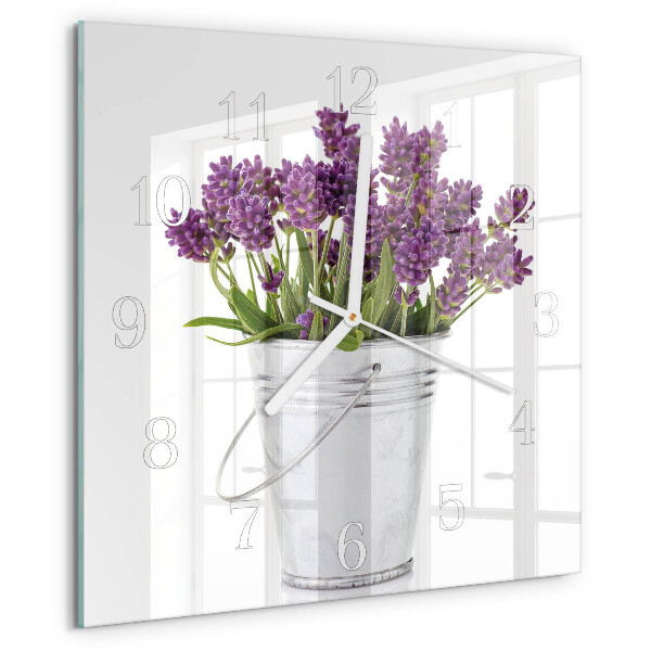 Wanduhr quadratisch Lavendel