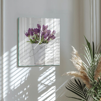 Wanduhr quadratisch Lavendel
