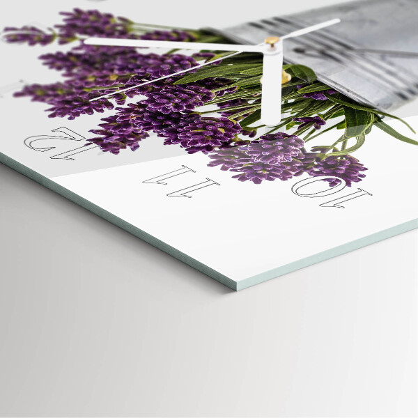 Wanduhr quadratisch Lavendel